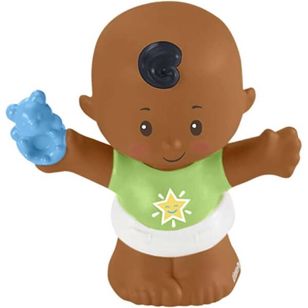 Figura di ricambio Little People Baby con capelli neri e camicia stella verde - GPM35