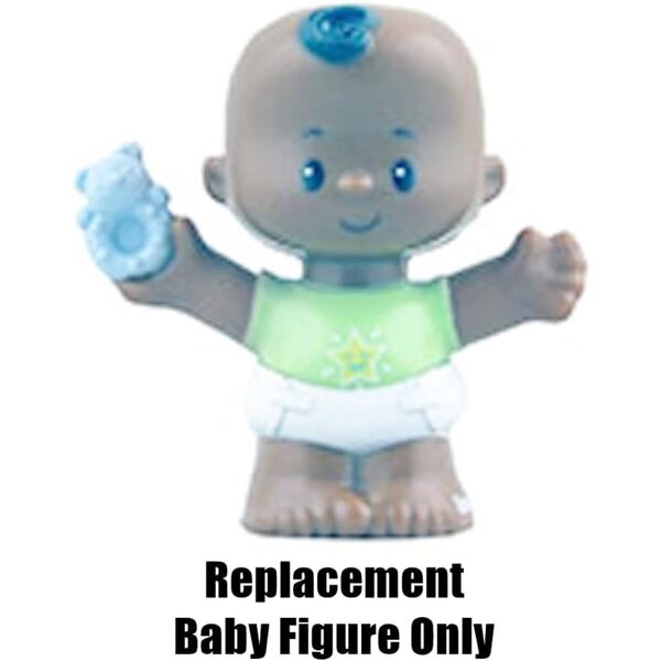 Figura di ricambio Little People Baby con capelli neri e camicia stella verde - GPM35