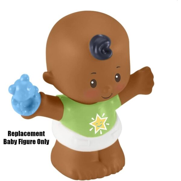 Figura di ricambio Little People Baby con capelli neri e camicia stella verde - GPM35