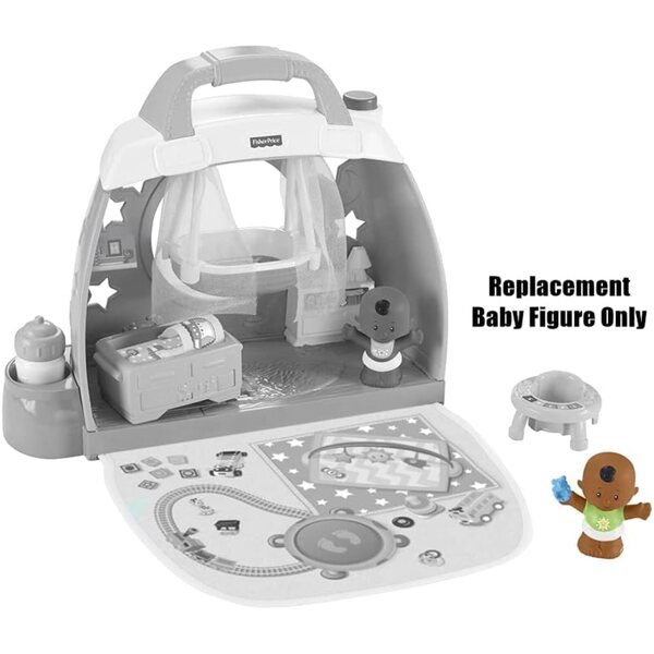 Figura di ricambio Little People Baby con capelli neri e camicia stella verde - GPM35
