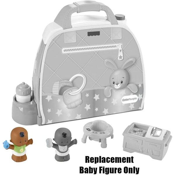 Figura di ricambio Little People Baby con capelli neri e camicia stella verde - GPM35
