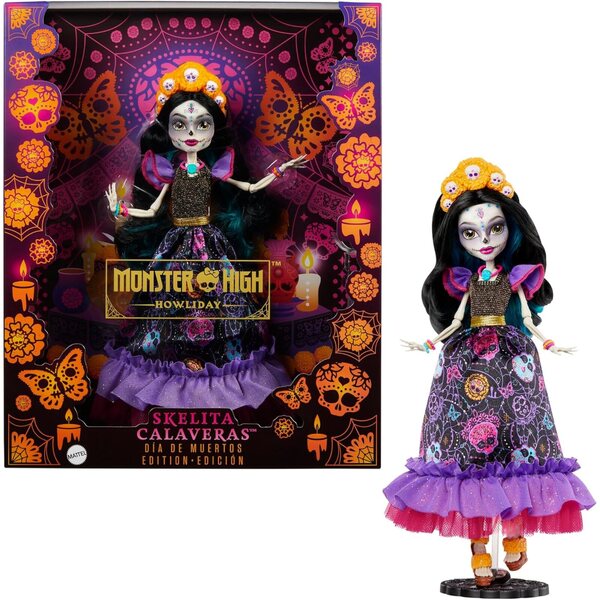 Monster High Skelita Calaveras Día De Muertos Puppe mit traditionellen Details und Zubehör