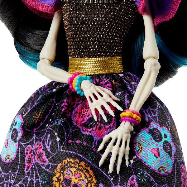 Monster High Skelita Calaveras Día De Muertos Puppe mit traditionellen Details und Zubehör