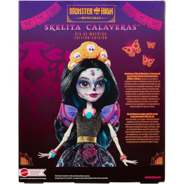 Monster High Skelita Calaveras Día De Muertos Puppe mit traditionellen Details und Zubehör