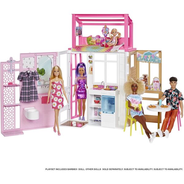 Barbie Dream House mit Puppe und Zubehör – Komplettes Spielset Mattel