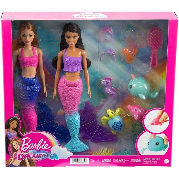 Barbie Dreamtopia Ocean Adventure: Paar Meerjungfrauenpuppen mit Zubehör und Haustieren