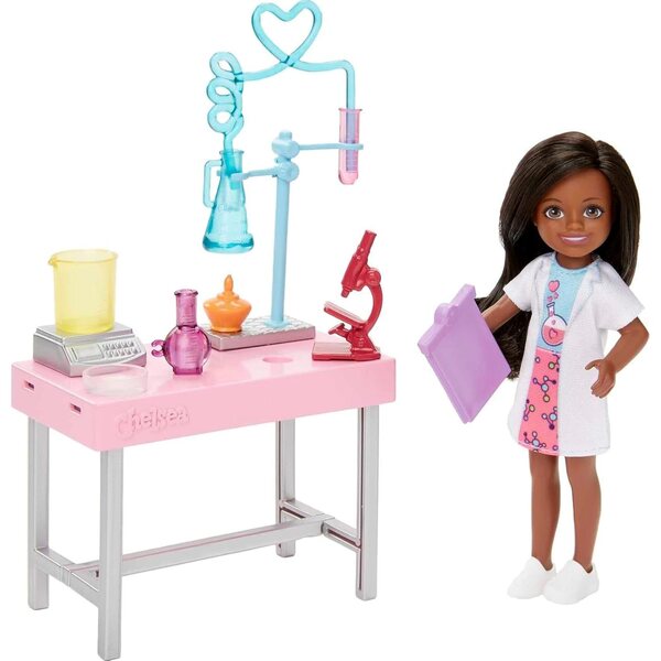Barbie Chelsea Wissenschaftlerin mit Chemielabor und Lernzubehör