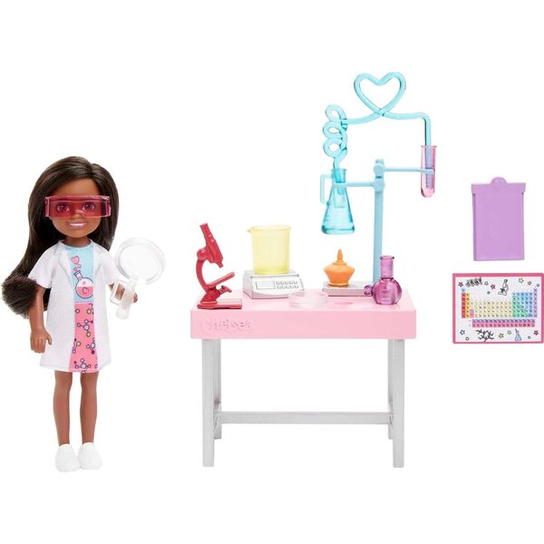 Barbie Chelsea Wissenschaftlerin mit Chemielabor und Lernzubehör