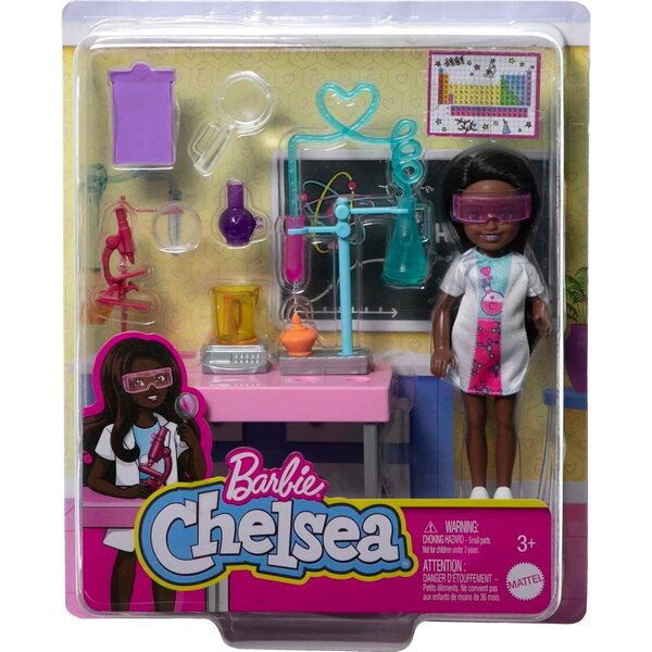 Barbie Chelsea Wissenschaftlerin mit Chemielabor und Lernzubehör