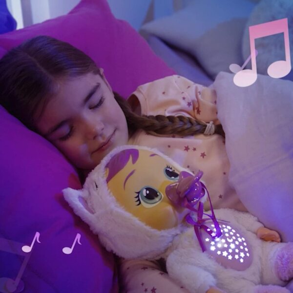 Cry Babies Daisy-Puppe mit Sternenprojektion und Schlafliedern für Kinder ab 18 Monaten
