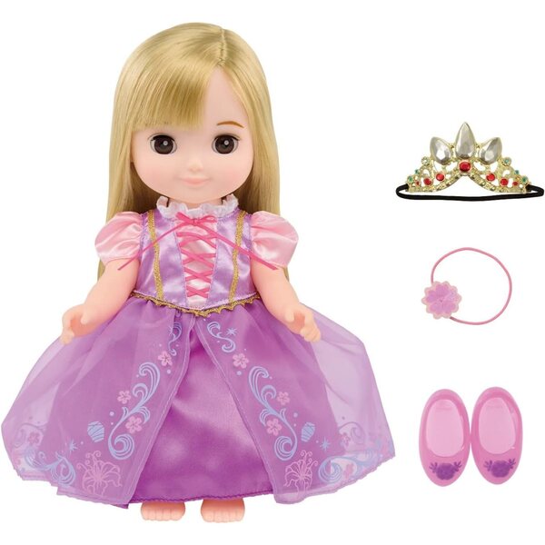 Bandai Vestito Corne Lemin & Solan Rapunzel Costume con Tiara e Accessori
