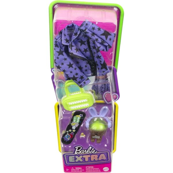 Barbie Extra Tiere und Mode-Set mit 7 Teilen: Welpe, Accessoires und trendiges Outfit