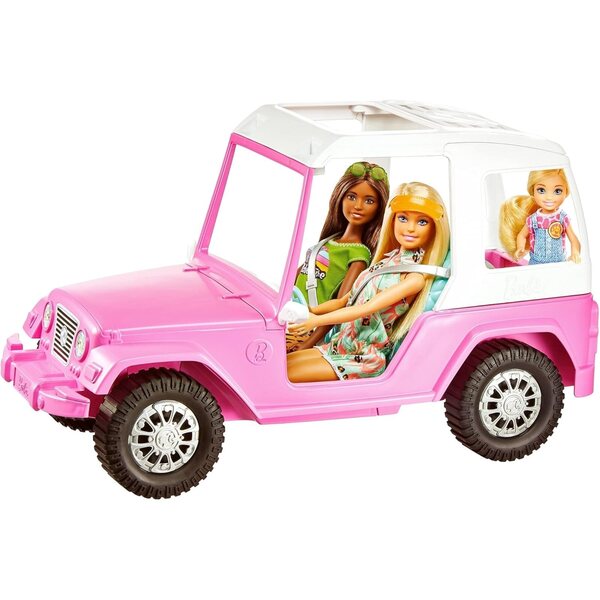 Barbie & Friends Wildlife Adventure Geschenkset mit Fahrzeug, Puppen und Tieren