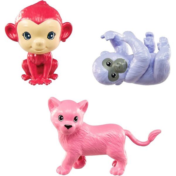 Barbie & Friends Wildlife Adventure Geschenkset mit Fahrzeug, Puppen und Tieren