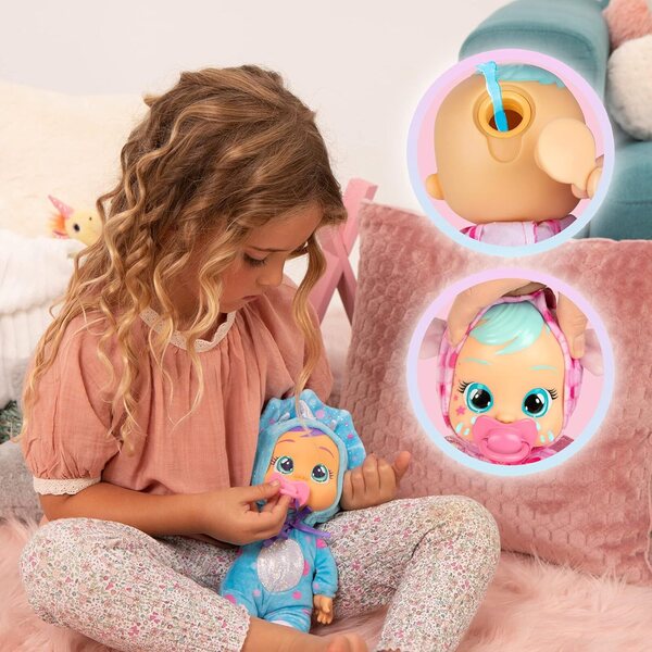 Cry Babies Tiny Cuddles Fancy 9" weiche Puppe mit echten Tränen und rosa Schnuller
