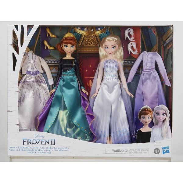 Disney Frozen 2 Anna ed Elsa Royal Moda con Abiti e Accessori per Bambole dai 3+