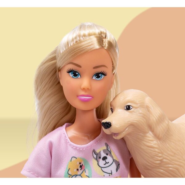 Simba Steffi Love Welcome Puppies – Puppe mit schwangerer Hündin und Welpen, inklusive Zubehör
