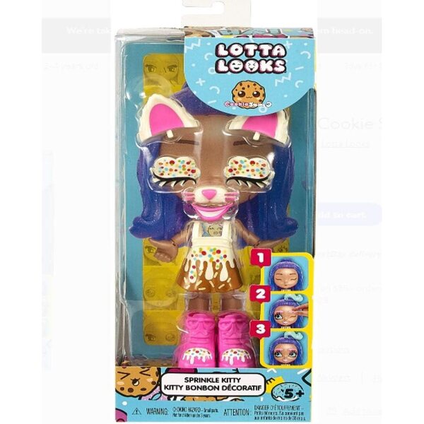 Mattel Lotta Look Sprinkle Kitty - Set 9 accessori plug & play per espressioni e moda