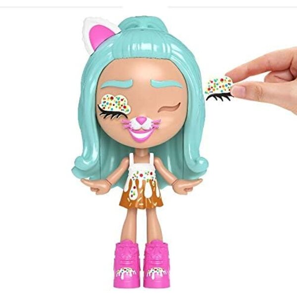 Mattel Lotta Look Sprinkle Kitty - Set 9 accessori plug & play per espressioni e moda