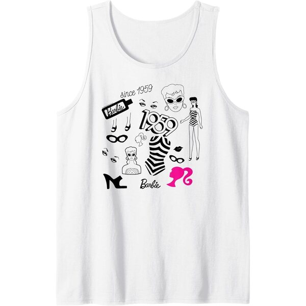 Barbie 1959 Tank Top Tankini senza maniche, stile retrò iconico