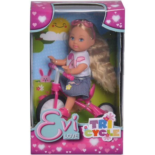 Simba Evi Love Dreiradpuppe 12 cm mit Herzsonnenbrille ab 3 Jahren