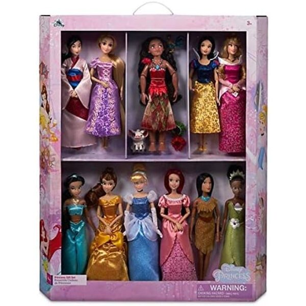 Deluxe Disney Set 11 Prinzessinnen: Rapunzel, Tiana, Jasmine, Ariel, Vaiana und andere
