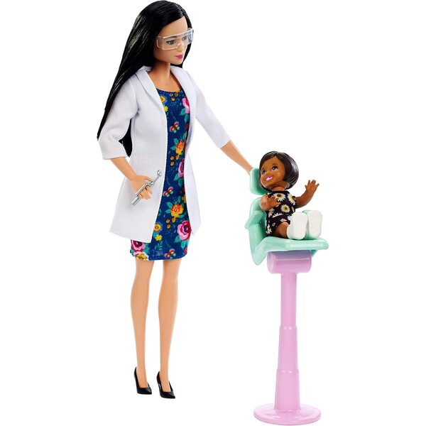 Barbie Dentist Careers mit Puppe, Stuhl und Zubehör für Rollenspiele