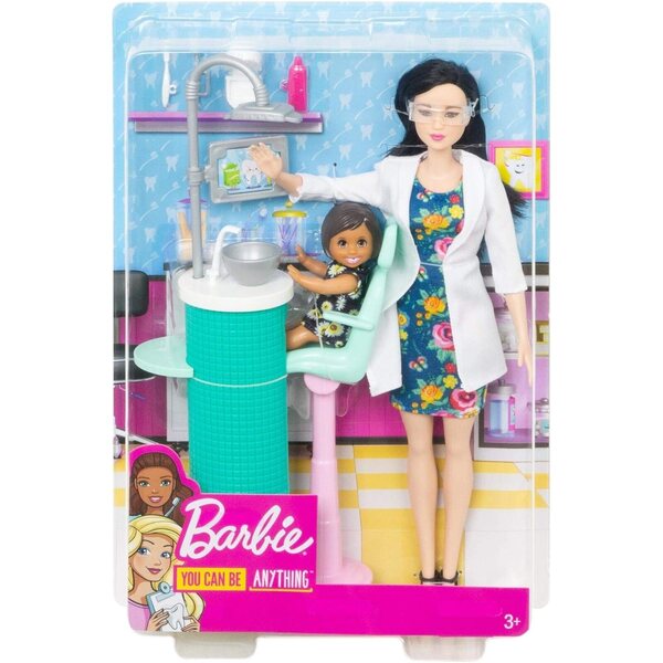 Barbie Dentist Careers mit Puppe, Stuhl und Zubehör für Rollenspiele