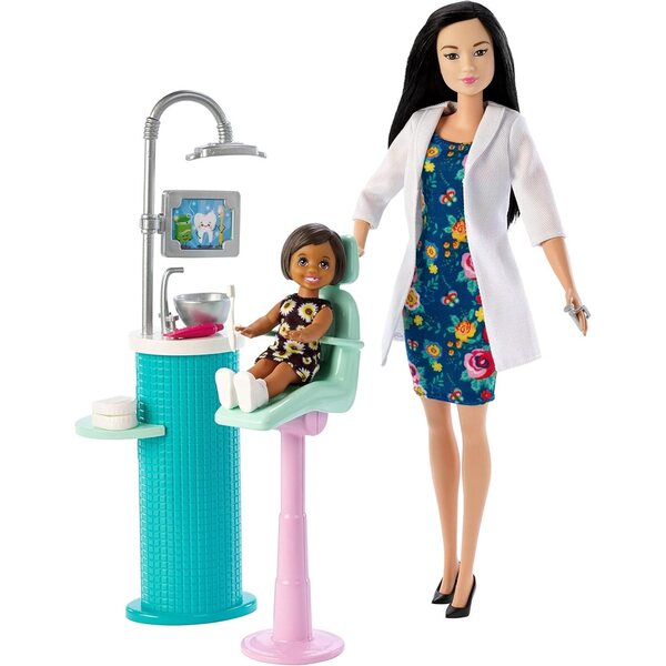 Barbie Dentist Careers mit Puppe, Stuhl und Zubehör für Rollenspiele