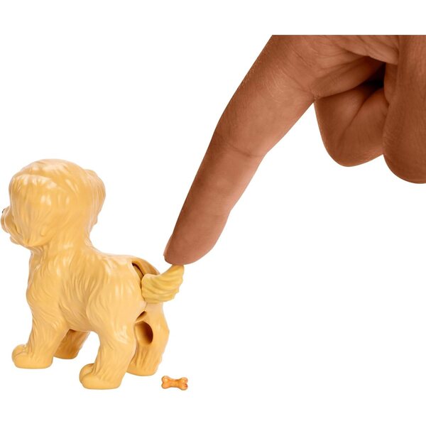 Barbie-Hundeschutz mit 4 Welpen und Zubehör, Morena-Puppe FXH09
