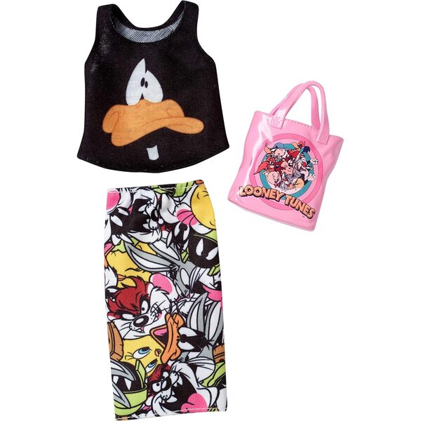Barbie Outfit e Accessori Looney Tunes con Lola Bunny e Tweety, Look Moda Bambola