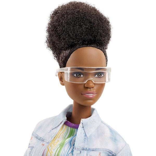 Barbie African American Robotic Engineer 16 cm mit Laptop und Spielzeugroboter