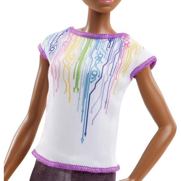 Barbie African American Robotic Engineer 16 cm mit Laptop und Spielzeugroboter