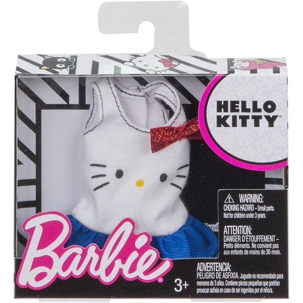 Top Barbie Hello Kitty con Fiocco Rosso - Moda Unica e Divertente per Bambole