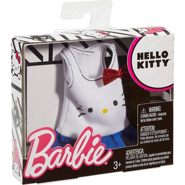 Top Barbie Hello Kitty con Fiocco Rosso - Moda Unica e Divertente per Bambole