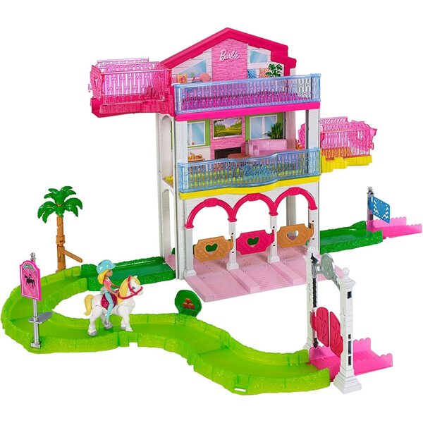 Barbie Equestrian Centre Box-Set mit Glitzerbahn und motorisiertem Pferd
