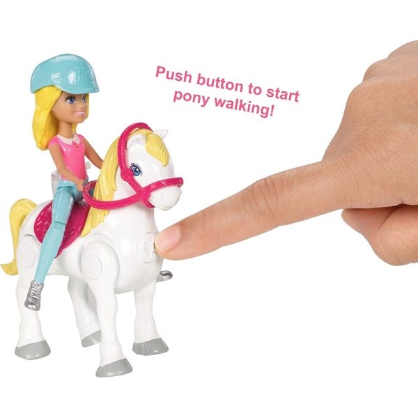 Barbie Cofanetto Centro Ippico con Pista Glitter e Cavallo Motorizzato