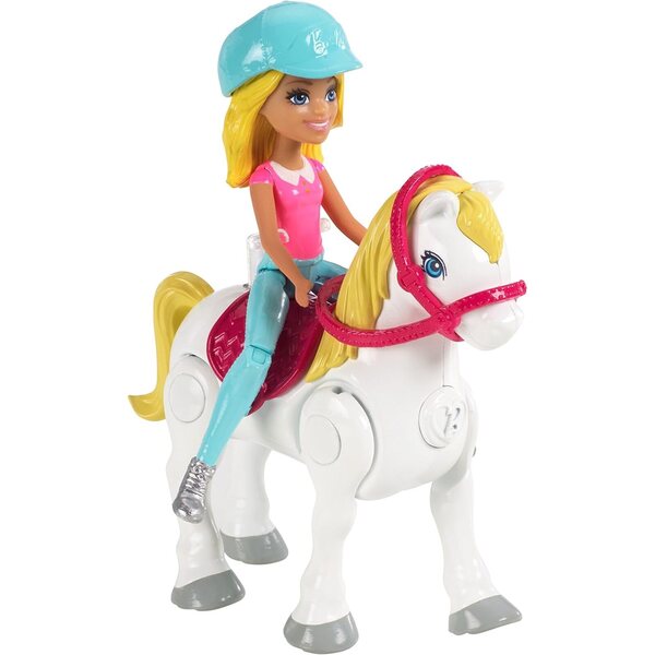 Barbie Cofanetto Centro Ippico con Pista Glitter e Cavallo Motorizzato