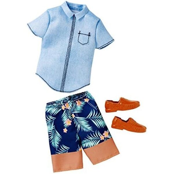 Ken Mattel con Pantalone Hawaiano e Camicia Jeans - Moda Estiva Originale