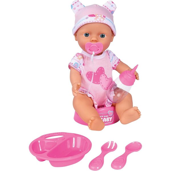 Simba New Born Baby 7-teiliges Babypflegeset, 30 cm Puppe