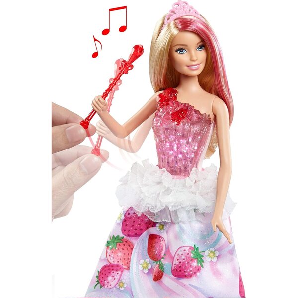 Barbie Principessa Regno delle Caramelle con luci e suoni e bacchetta magica