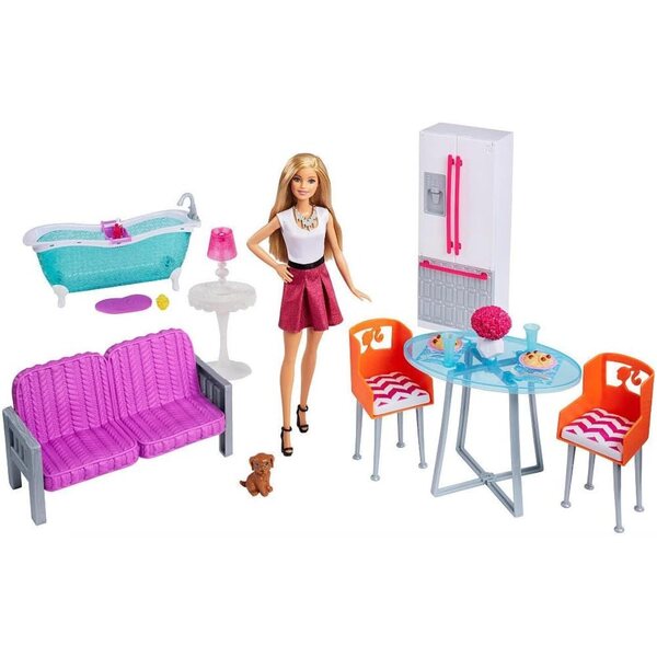 Barbie mit Spielmöbeln – Komplettset für kreatives Spielen