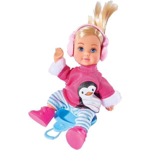 Evi Love Winter Fun – 12 cm große Puppe in Winterkleidung mit Zubehör