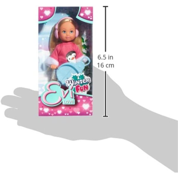 Evi Love Winter Fun - Bambola 12 cm in abbigliamento invernale con accessori