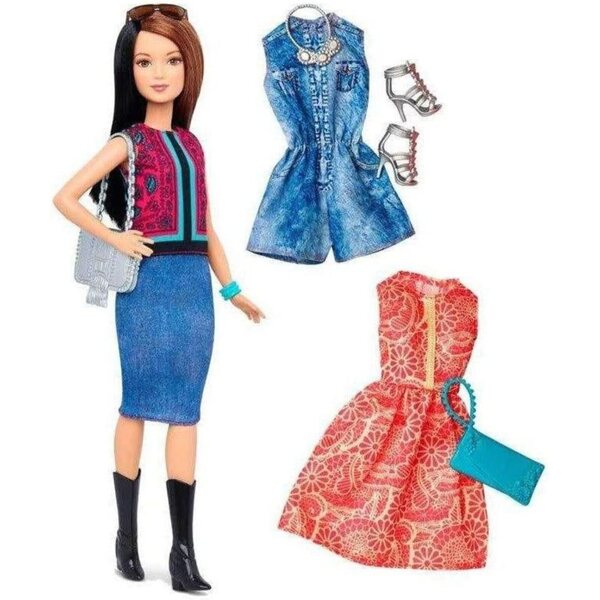 Barbie Fashionista DTF04 – Modepuppe mit trendigen Outfits und Accessoires für Kinder