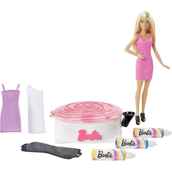 Barbie Fashion Mix DMC10 – Puppe mit waschbaren Kleidern und kreativem Modeset