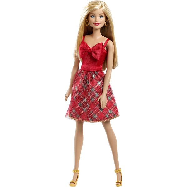 Barbie Holiday Dress Doll: Festtagspuppe mit elegantem Kleid und goldenen Accessoires