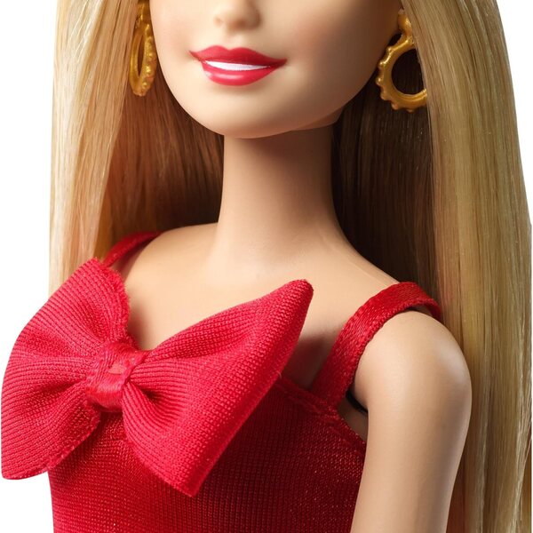 Barbie Holiday Dress Doll: Festtagspuppe mit elegantem Kleid und goldenen Accessoires