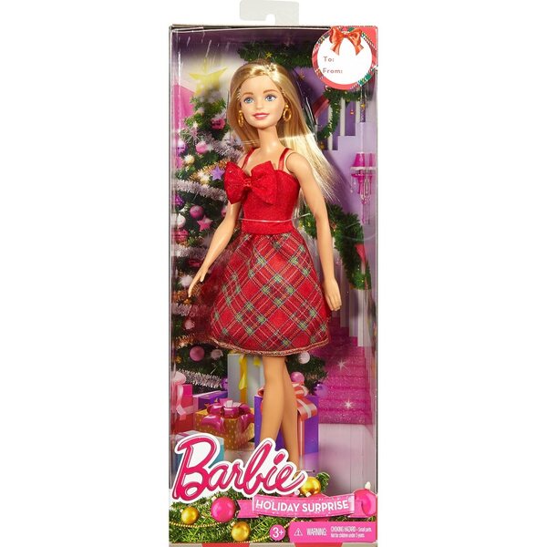 Barbie Holiday Dress Doll: Festtagspuppe mit elegantem Kleid und goldenen Accessoires