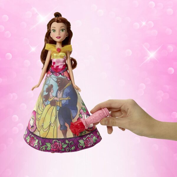 Disney Princess Belle: Puppe mit Zauberrock und Zubehör inklusive